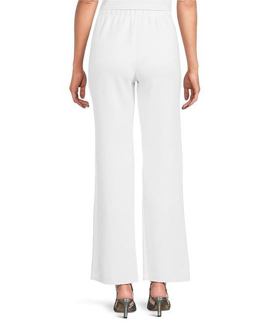 IC Collection Knit Elastic Waist Coordinating Wide Leg Pull-On Coordinating Ankle Pants Product Image