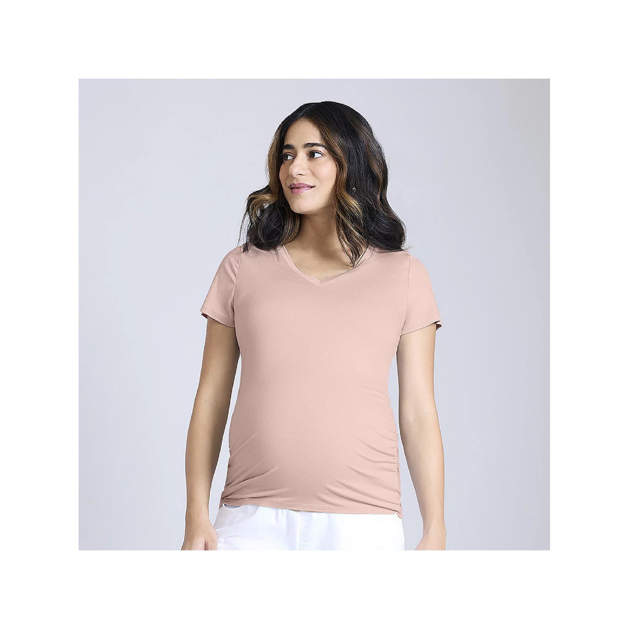 Maternity Motherhood® Side Ruched V-Neck Tee, Women's,  Product Image