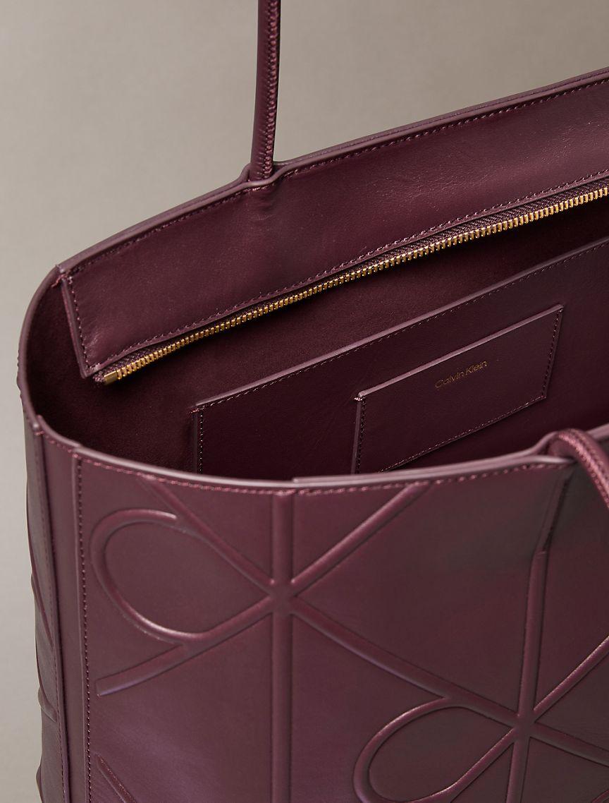 Embossed Allover Monogram Logo Tote Bag Product Image