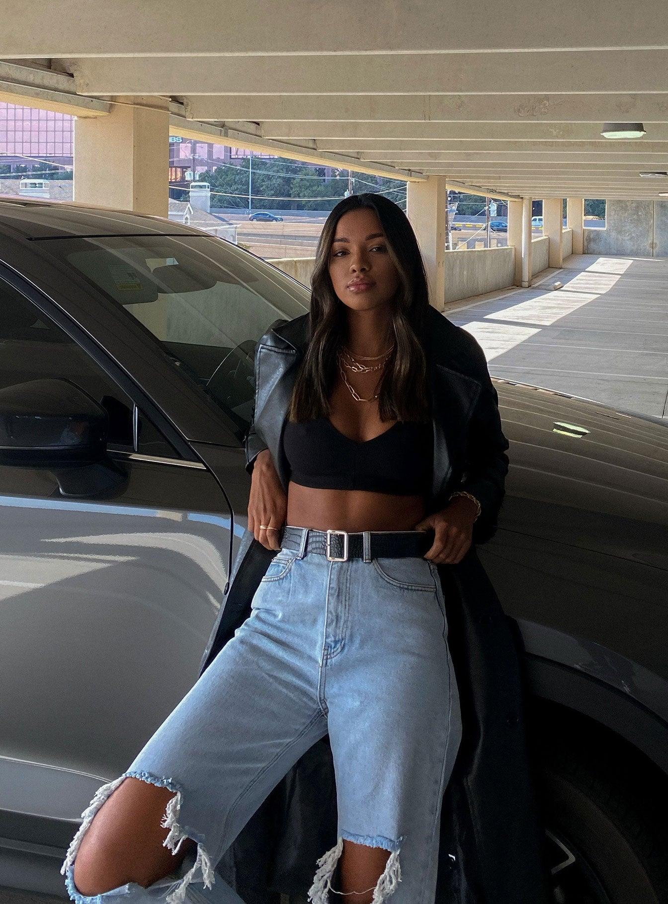 Montanna Faux Leather Coat Black Product Image