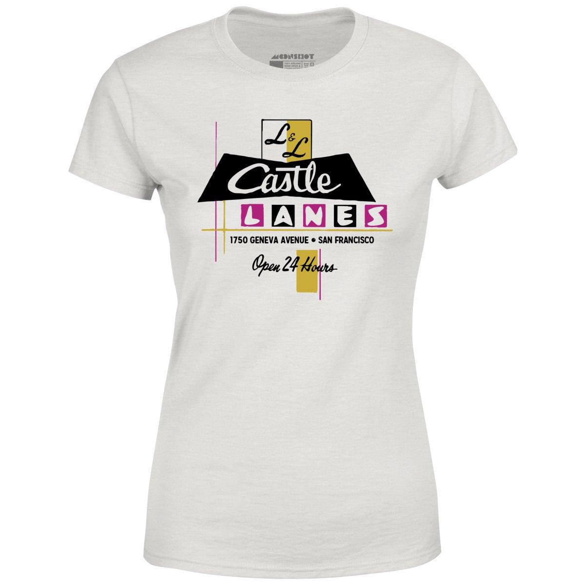 L & L Castle Lanes - San Francisco, CA - Vintage Bowling Alley - Women's T-Shirt Female Product Image