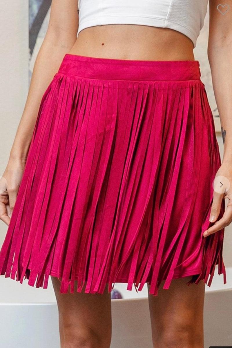 Skirt, Suede Fringe Product Image