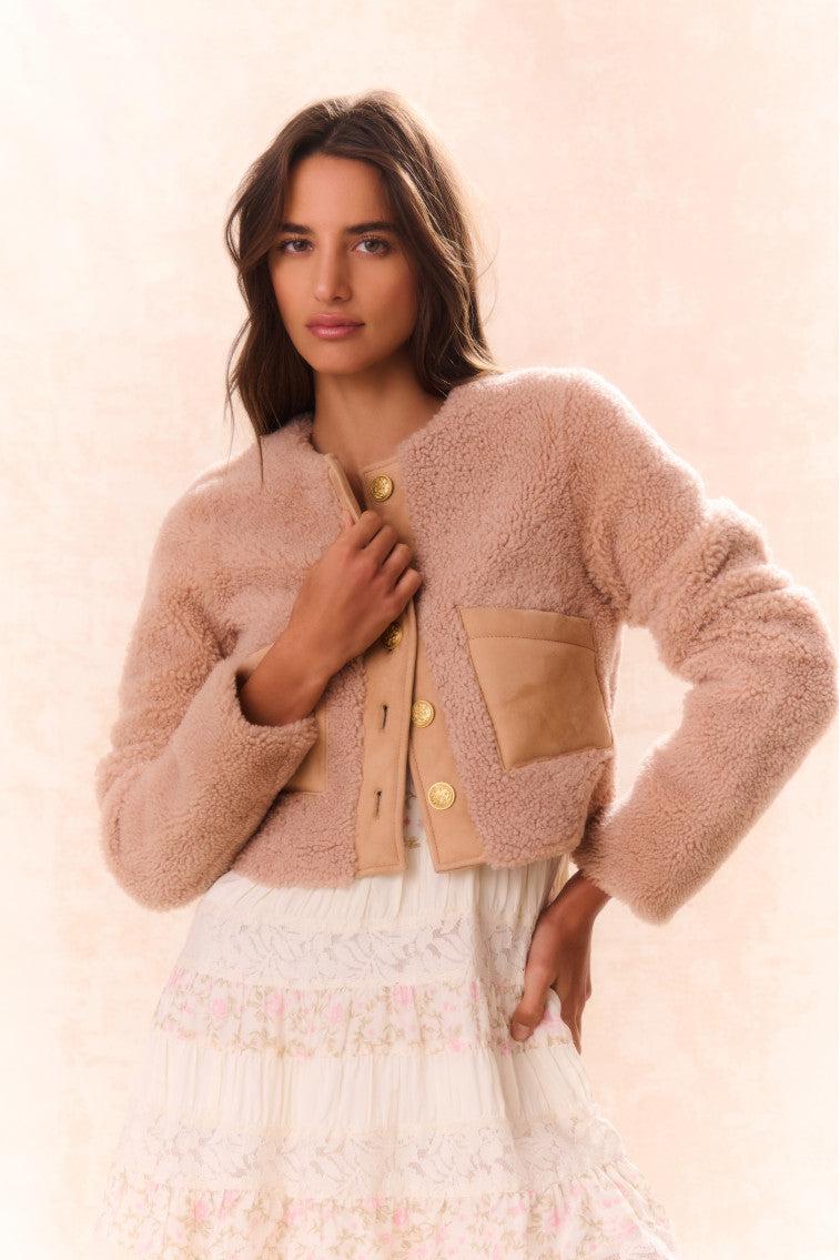 Lully Faux Shearling Jacket - ROSE DUST Product Image