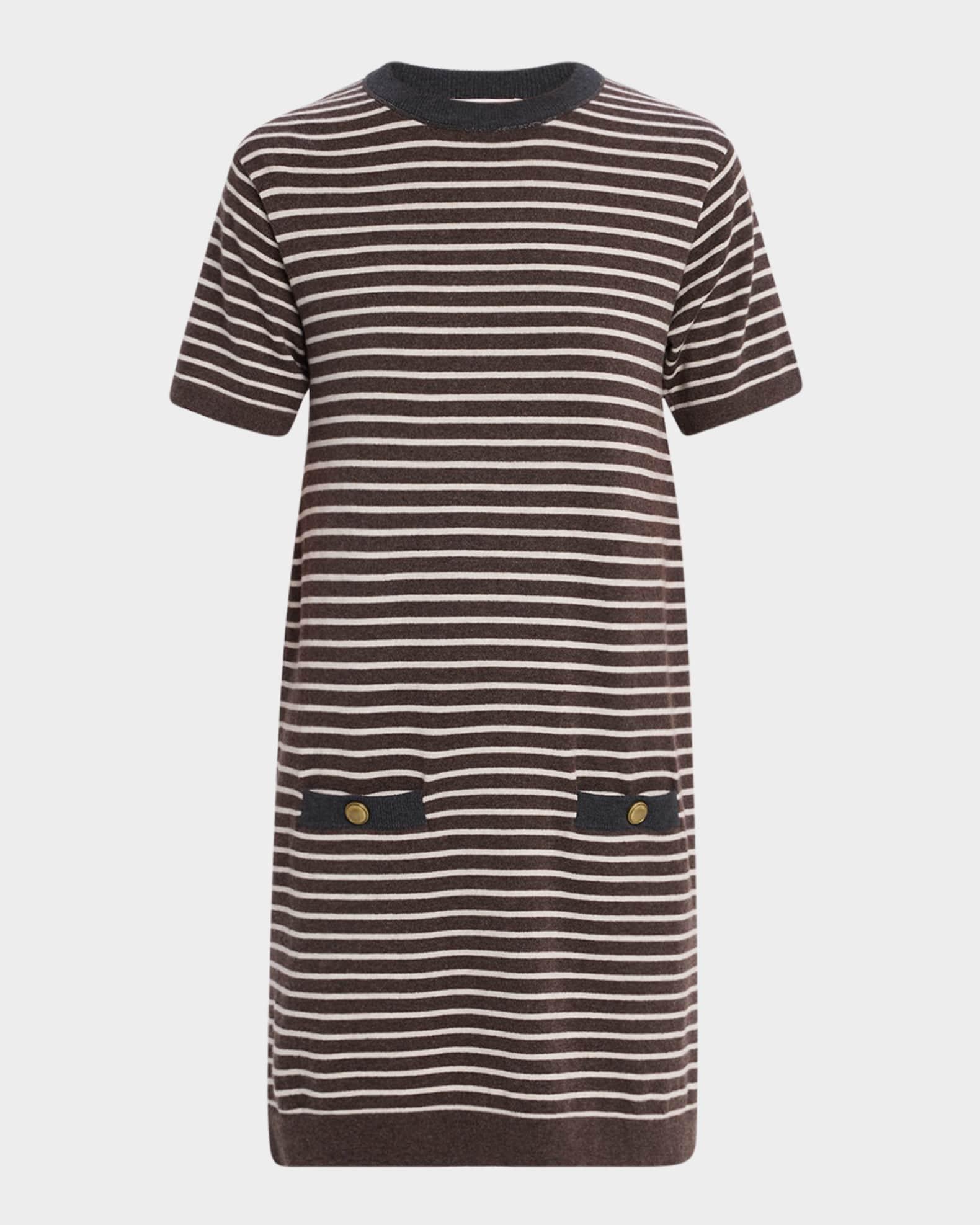 Striped Wool-Cashmere Mini T-Shirt Dress Product Image