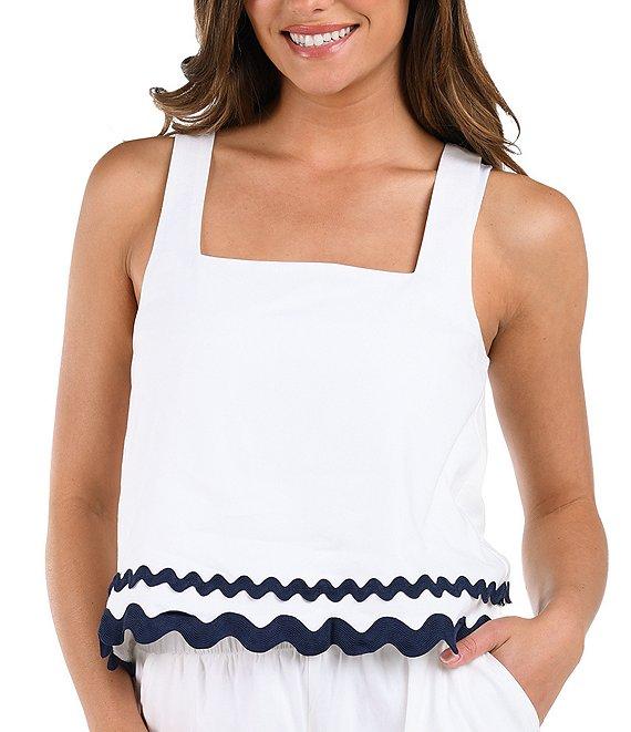 La Blanca Poolside Chic Linen Rick Rack Trim Pull-On Swim Cover-Up Shorts Product Image