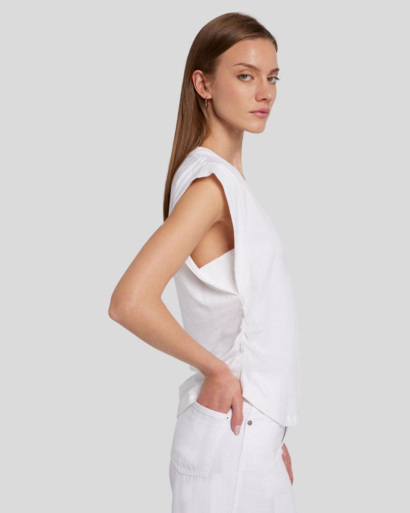 Ruched Sleeveless Tee Product Image