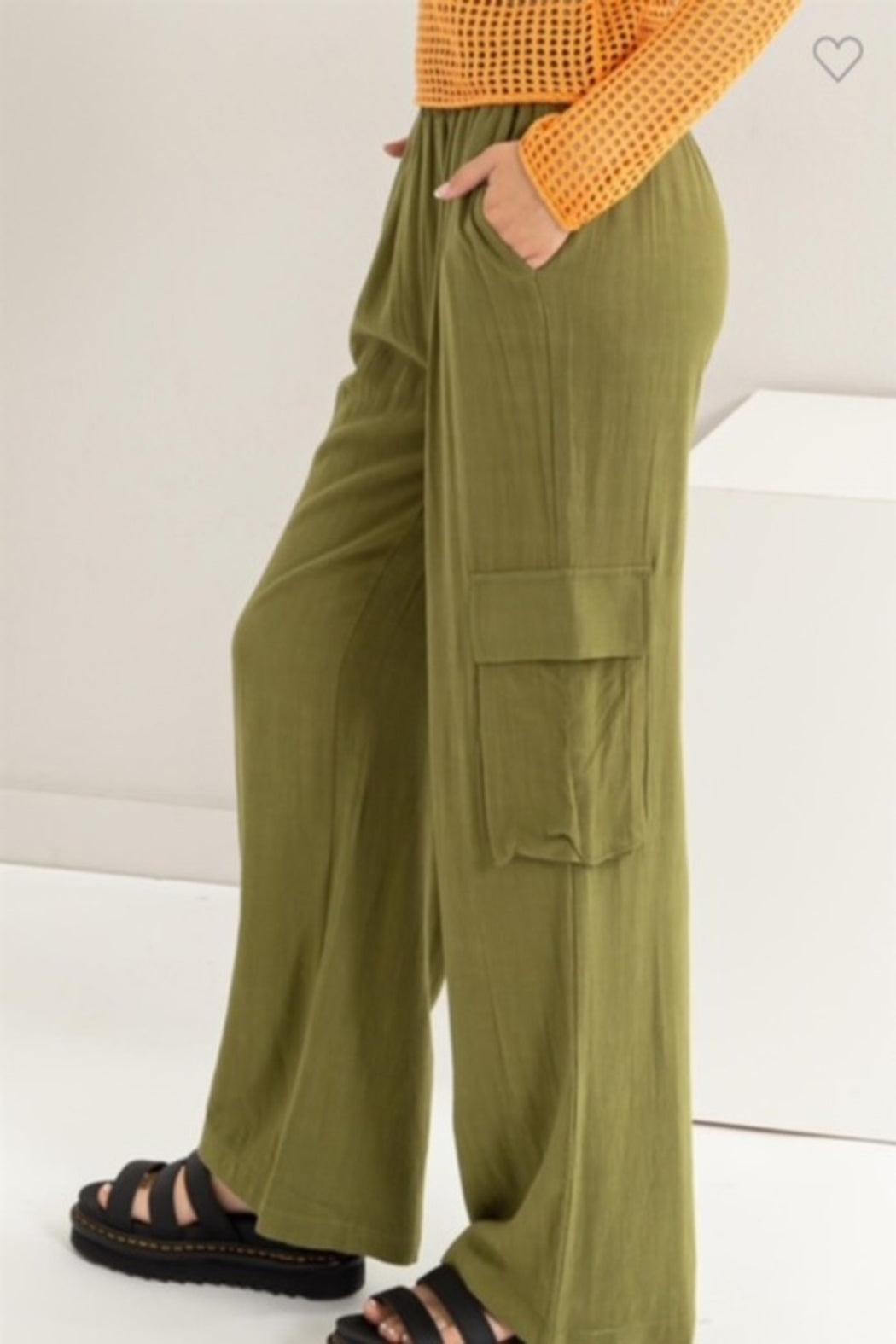 Moss Cargo Pants Product Image
