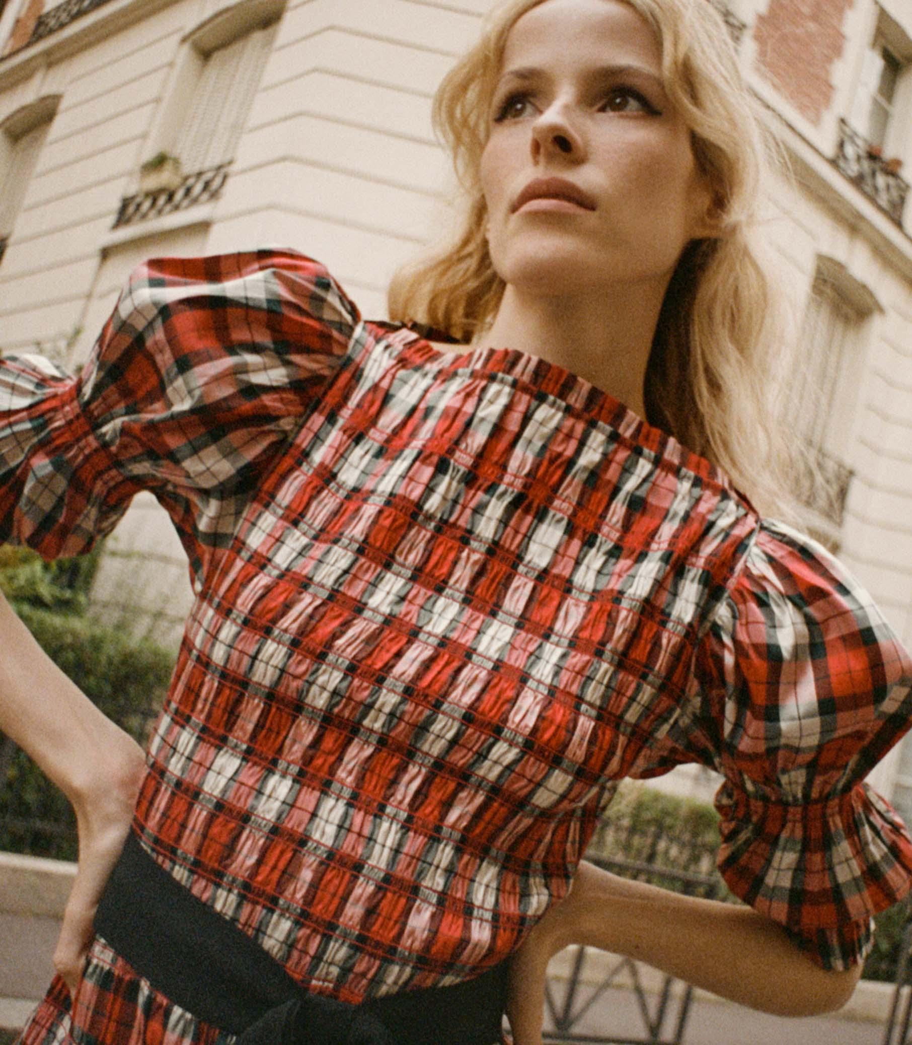 RAQUELLA DRESS -- ROUGE ADALINE PLAID Product Image