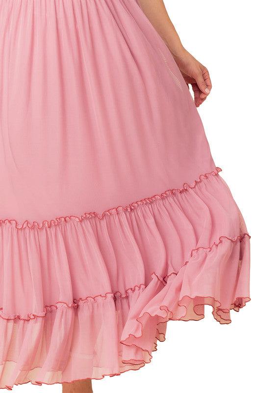 Isla Tiered Mesh Maxi Skirt - Plus Product Image