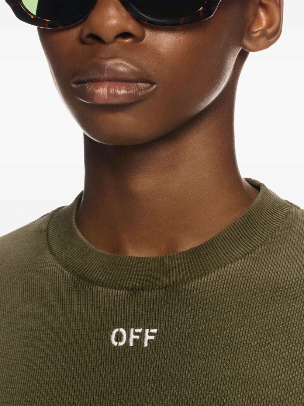 logo-embroidered ribbed T-shirt Product Image