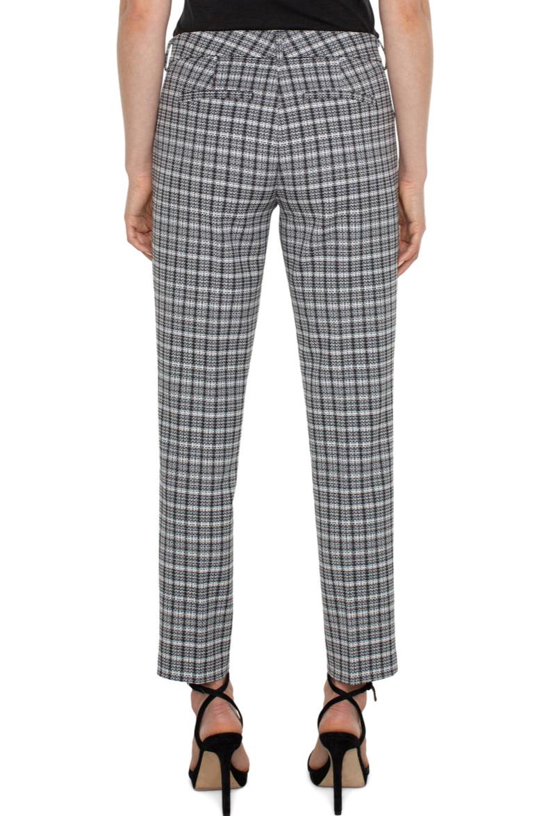 Kelsey Knit Trouser- Black and White Plaid Product Image