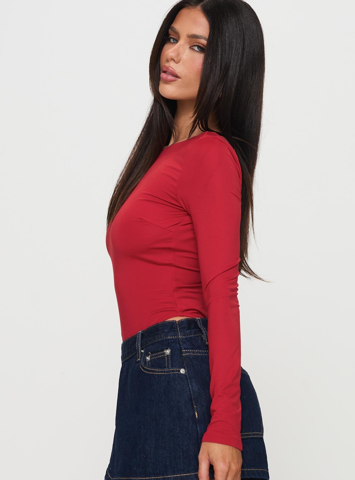 Beresford Long Sleeve Bodysuit Wine Product Image