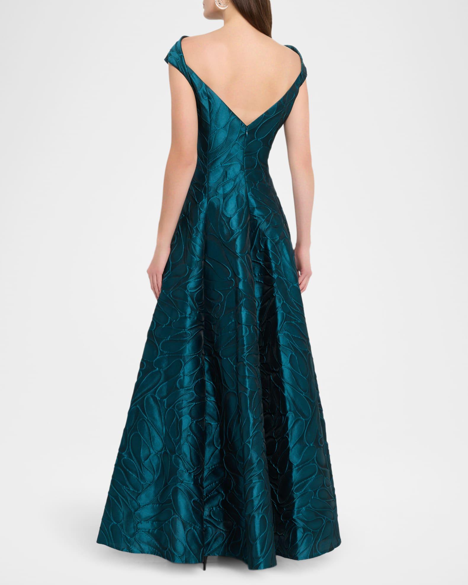Textured Jacquard Backless Gown Product Image