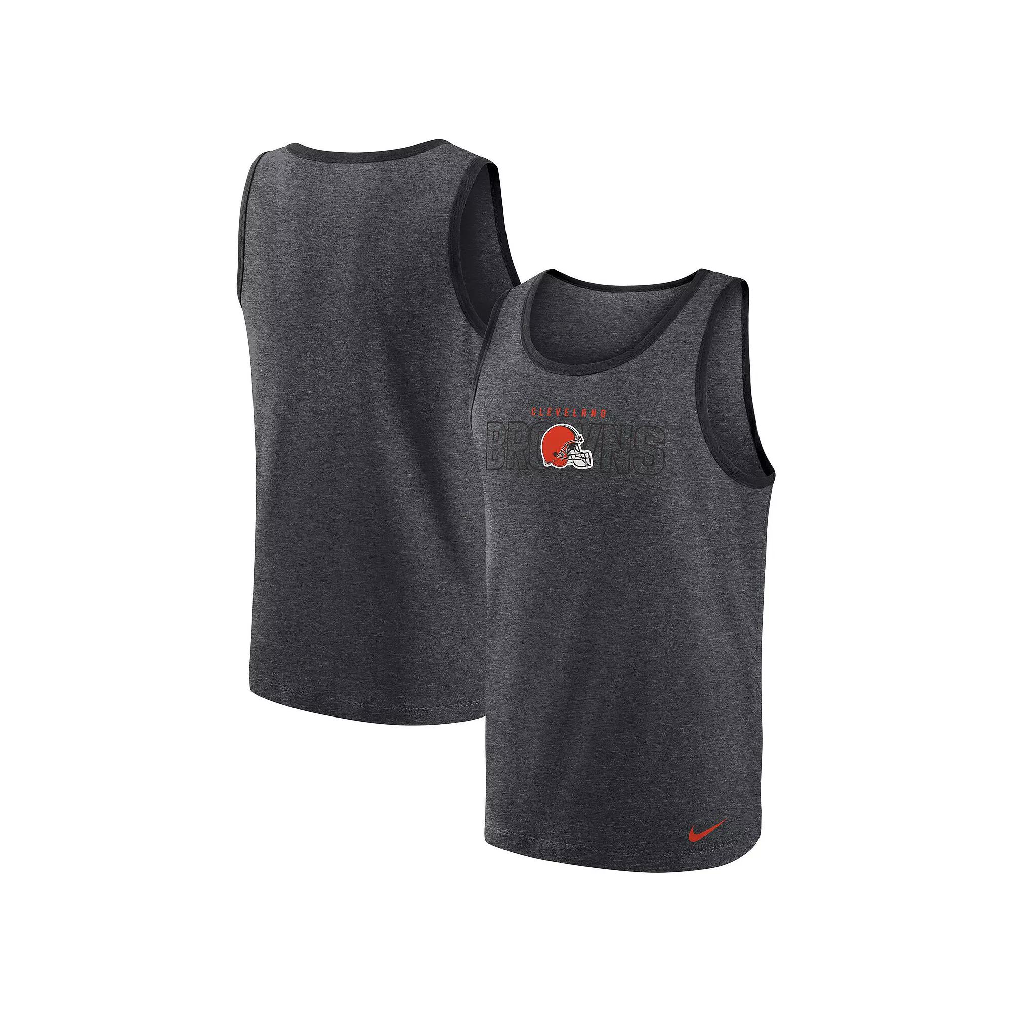 Men's Nike Heathered Charcoal Cleveland Browns Tri-Blend Tank Top,  Product Image