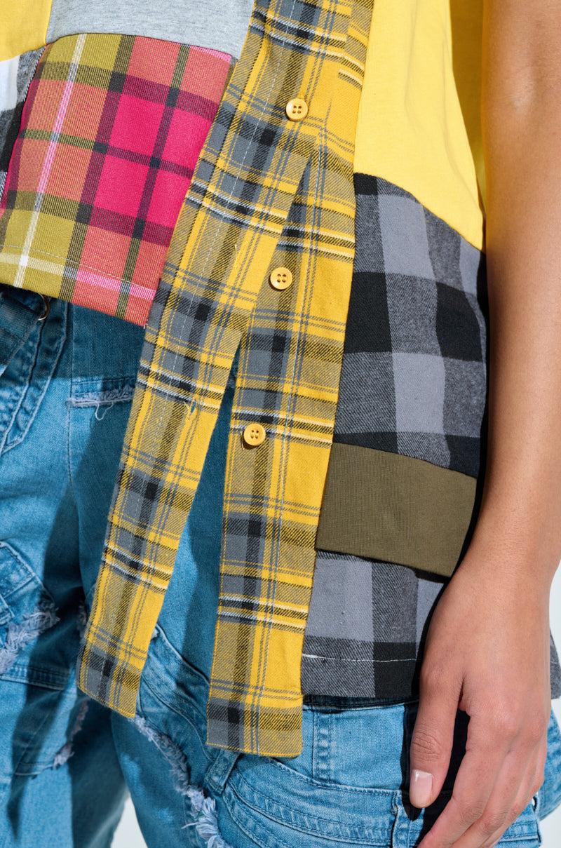 REBUILT OVERSIZED FLANNEL T-SHIRT Product Image