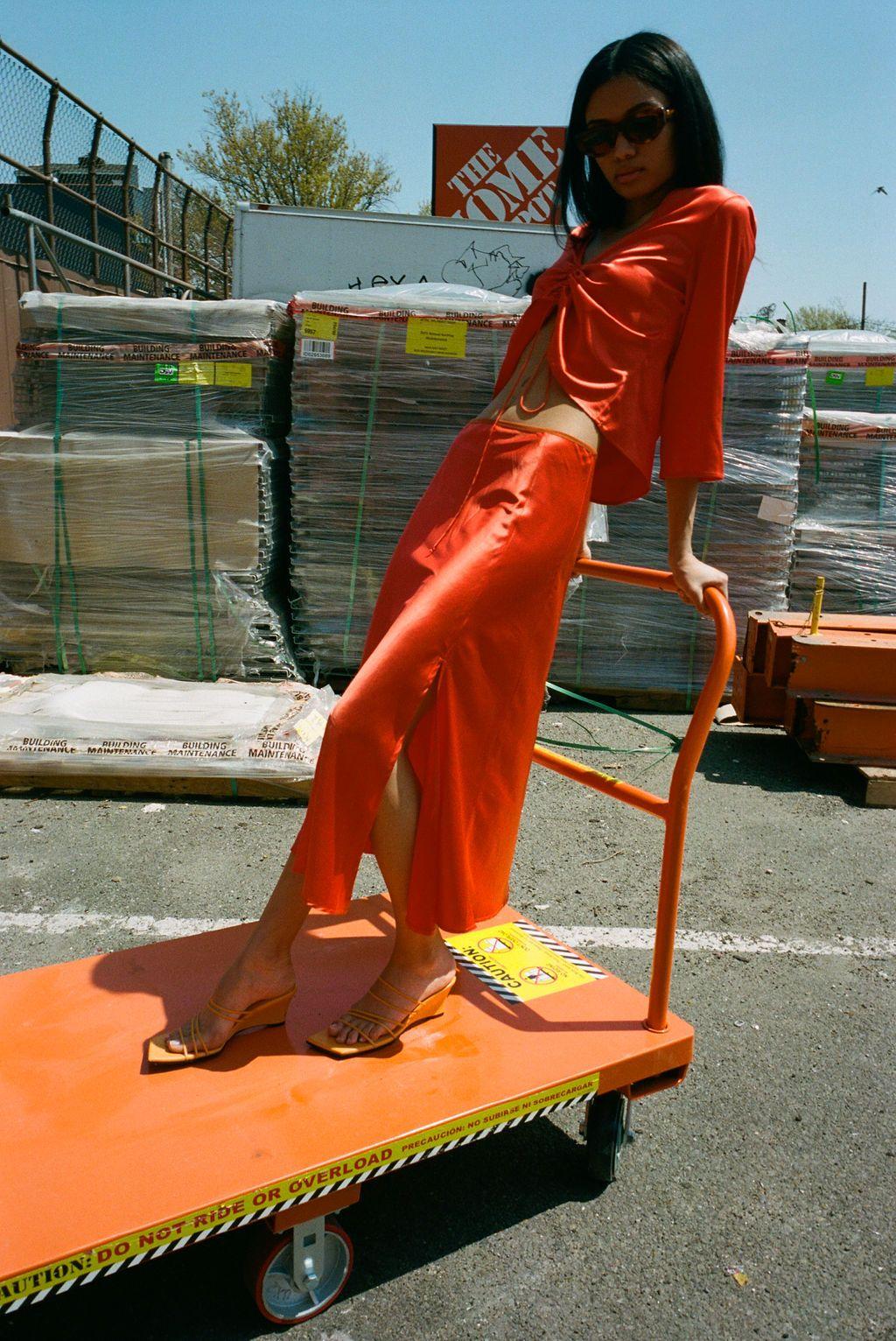 Slit Skirt - Construction Orange Product Image