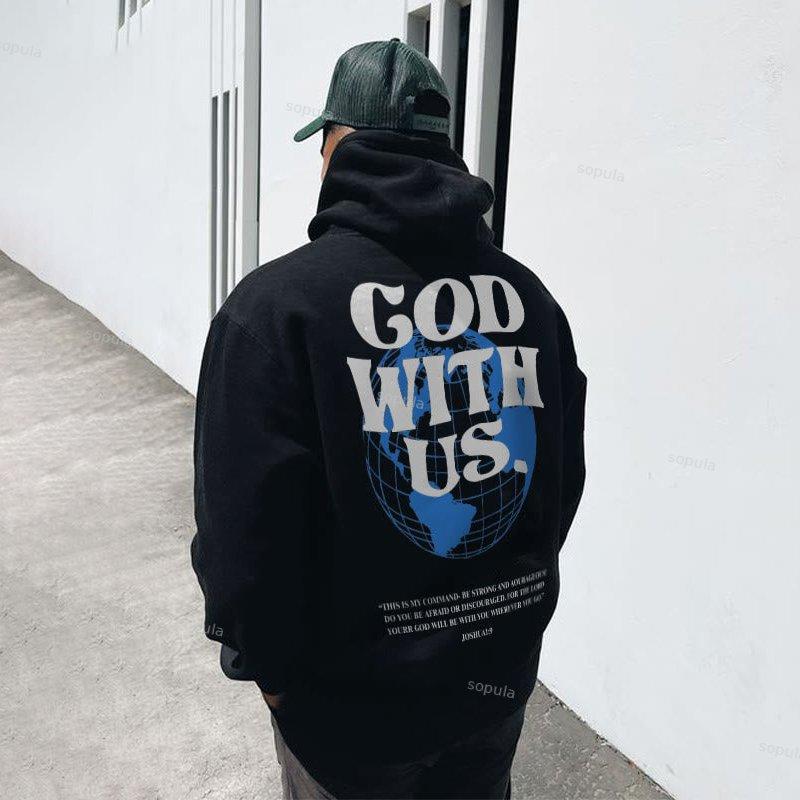 Sopula God With Us Graphic Hoodie Product Image