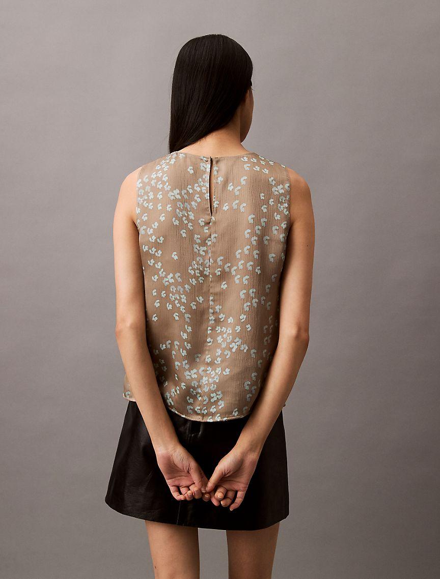 Satin Printed Tank Top Product Image