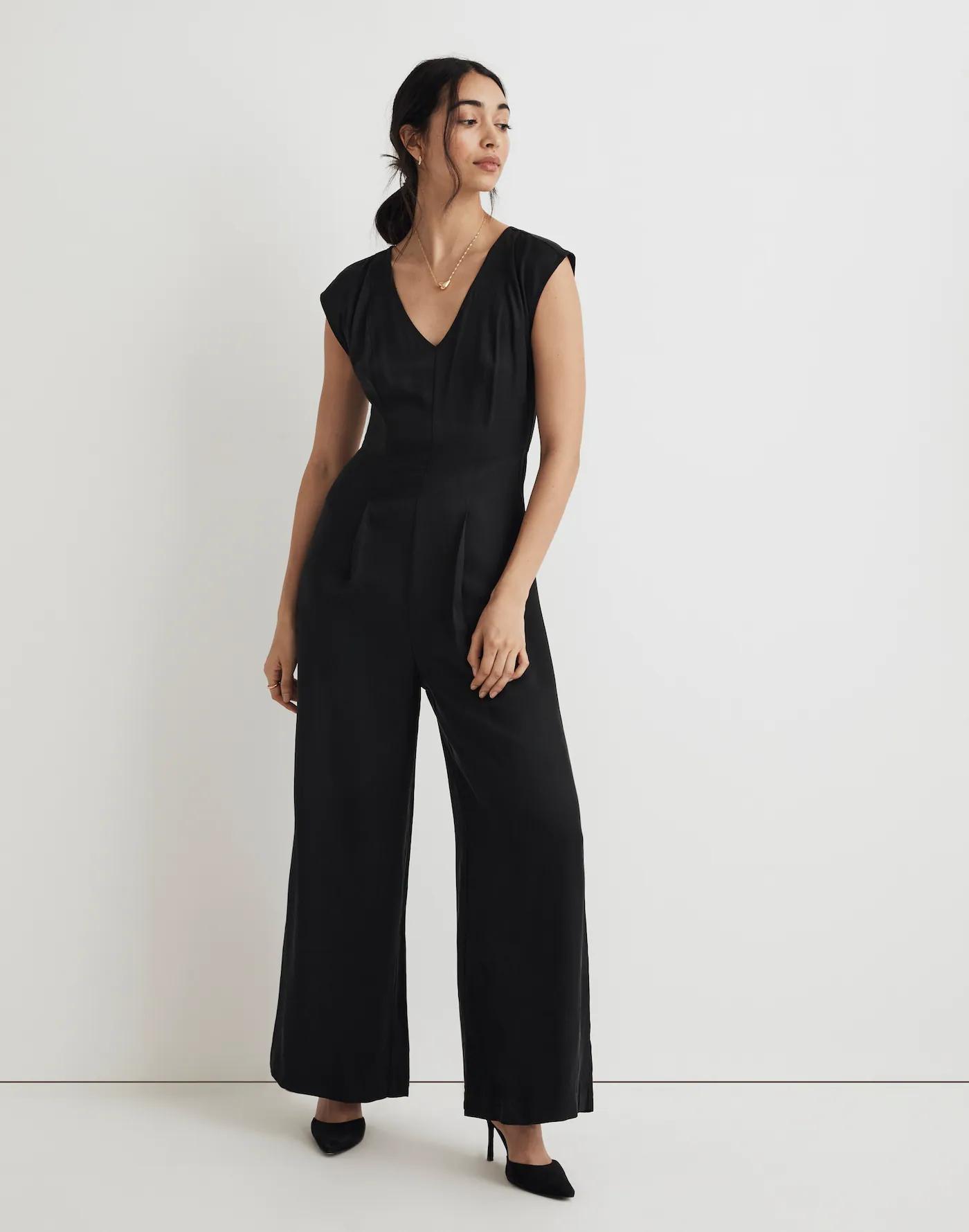 Seamed Wide-Leg Jumpsuit Product Image