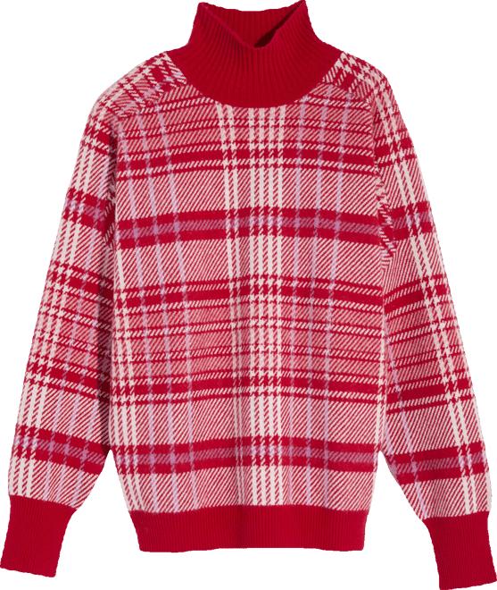 Brushed Cashmere Plaid Mockneck Sweater Product Image