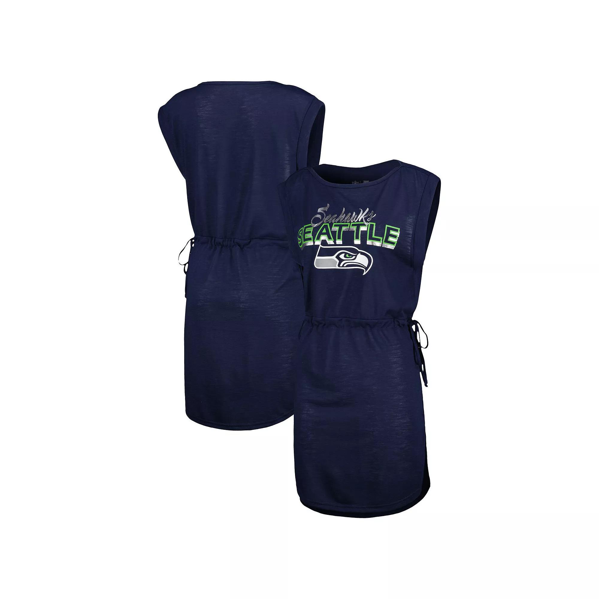 Women's G-III 4Her by Carl Banks College Navy Seattle Seahawks G.O.A.T. Swimsuit Cover-Up,  Product Image