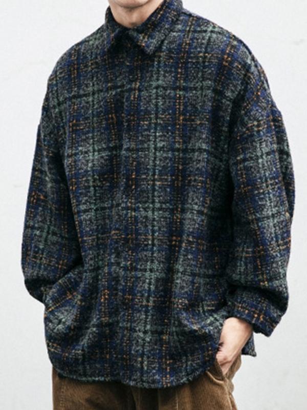 Men's Vintage Plaid Print Jacket Product Image