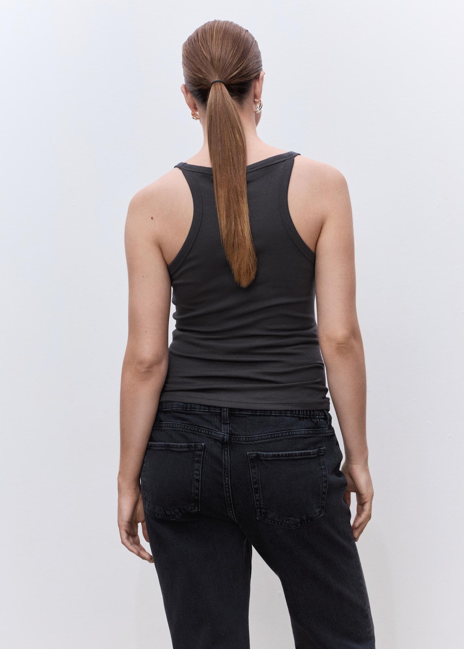 Cotton top with straps - Women | MANGO USA Product Image