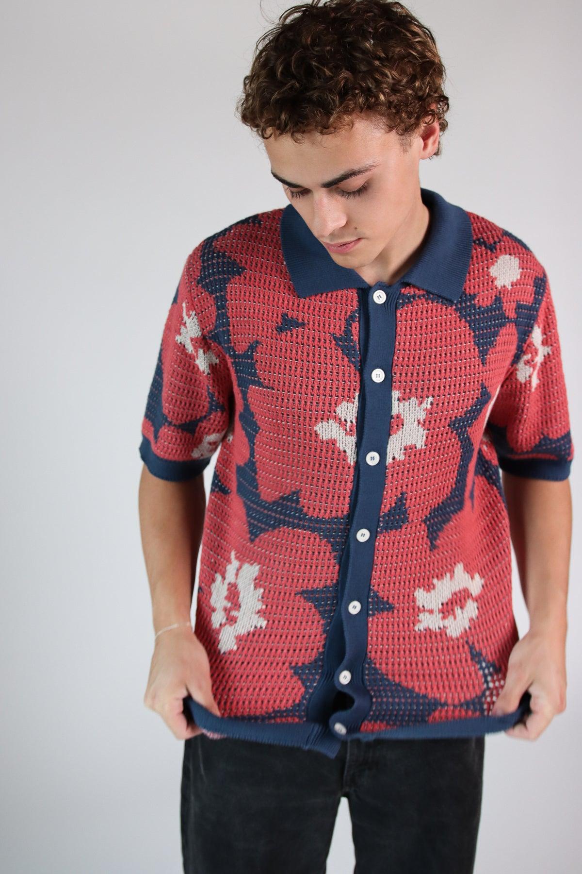 Pressed Flower Knit Button Up Product Image