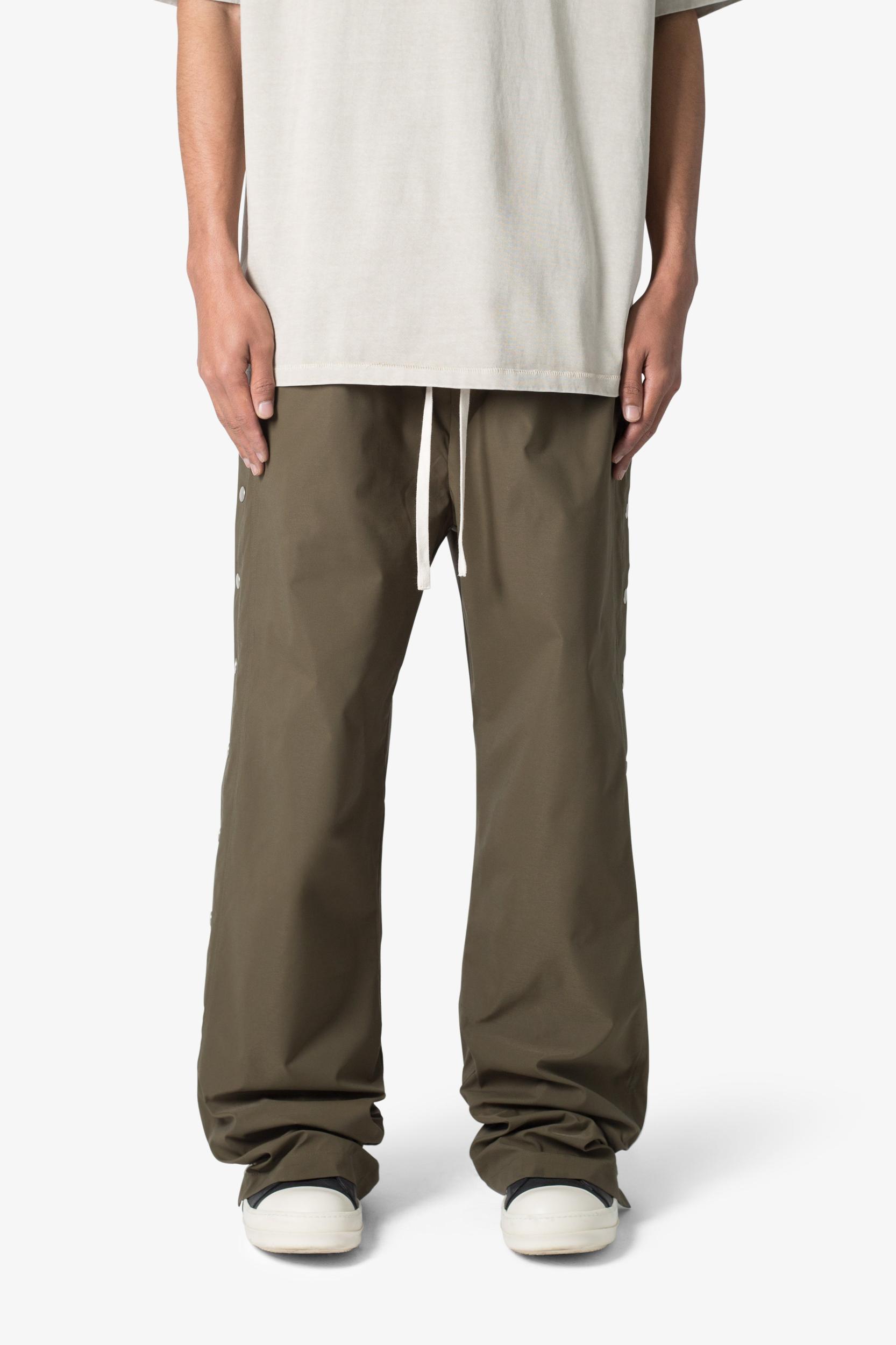 Side Snap Nylon Pants - Olive Product Image
