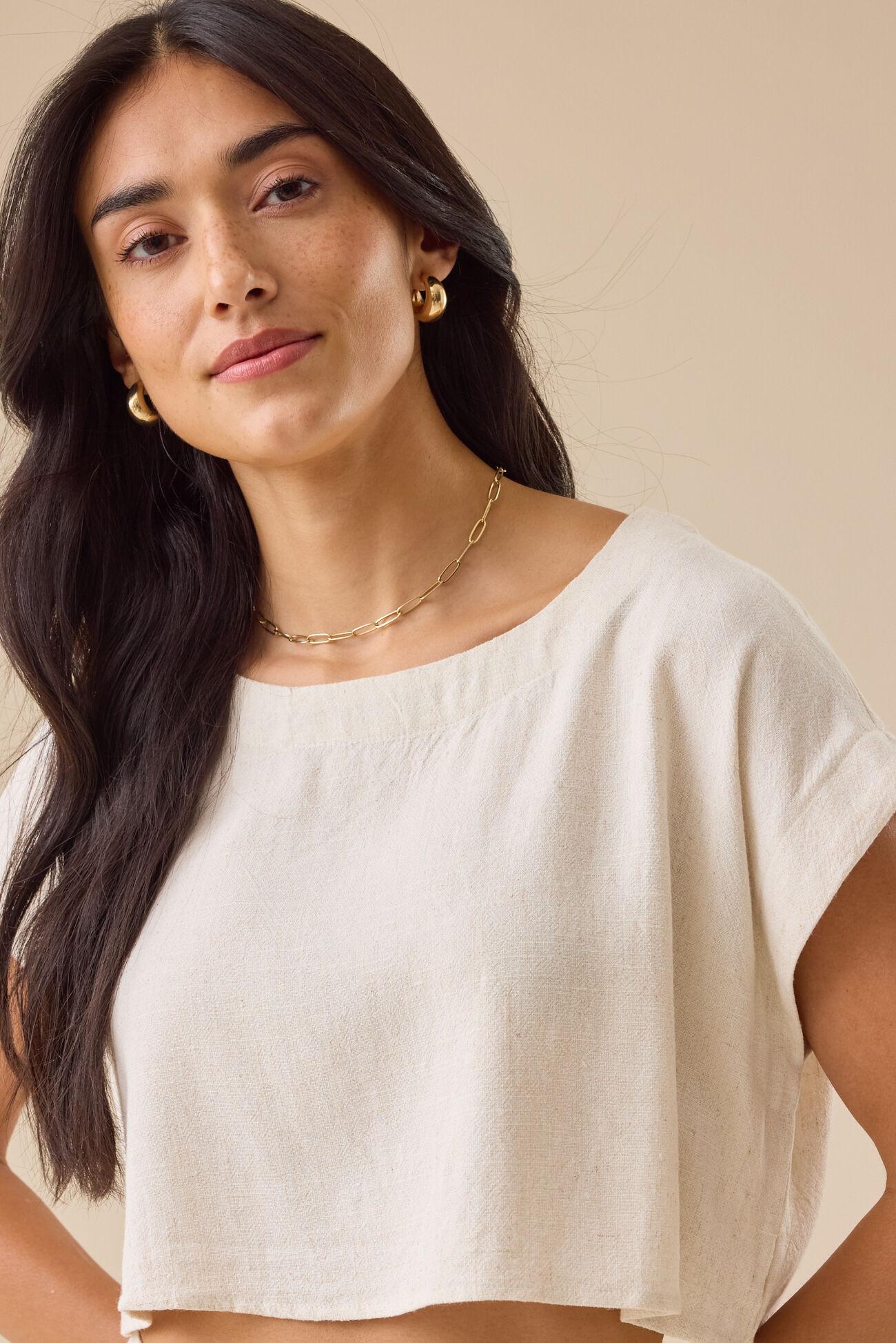 Jules Linen Crop Top Product Image