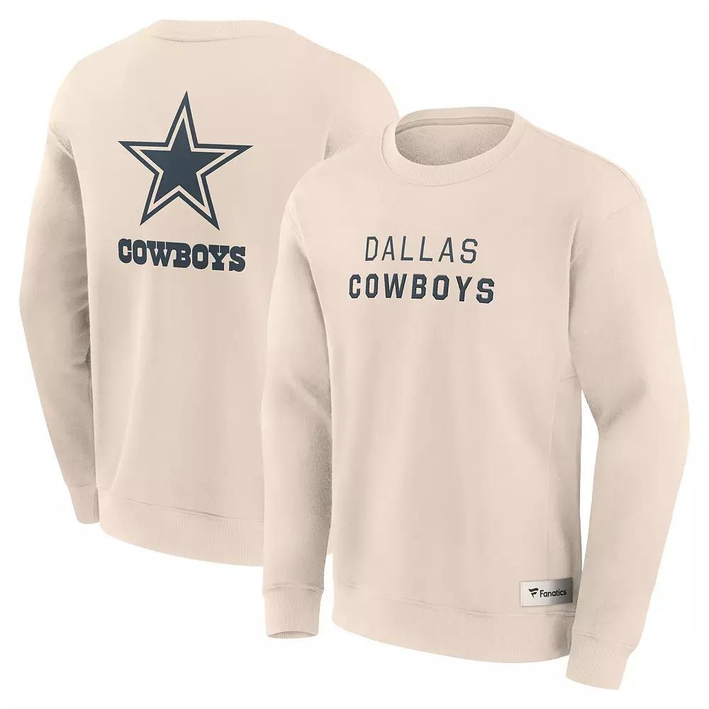 Men's Fanatics Cream Dallas Cowboys Elements Future Ground Lettering Pullover Sweatshirt,  Product Image