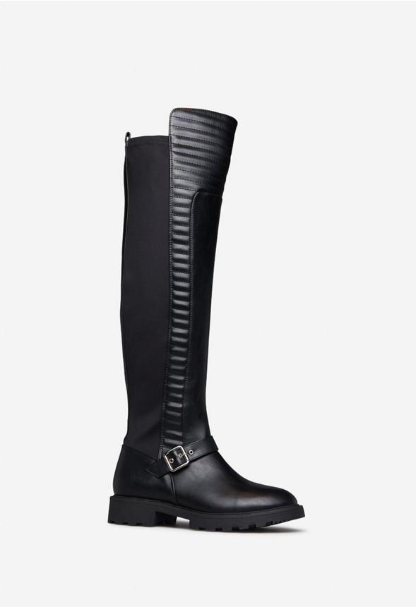 JustFab Margaux Platform Loafer Pump Womens Black/ White Size 8.5 Product Image