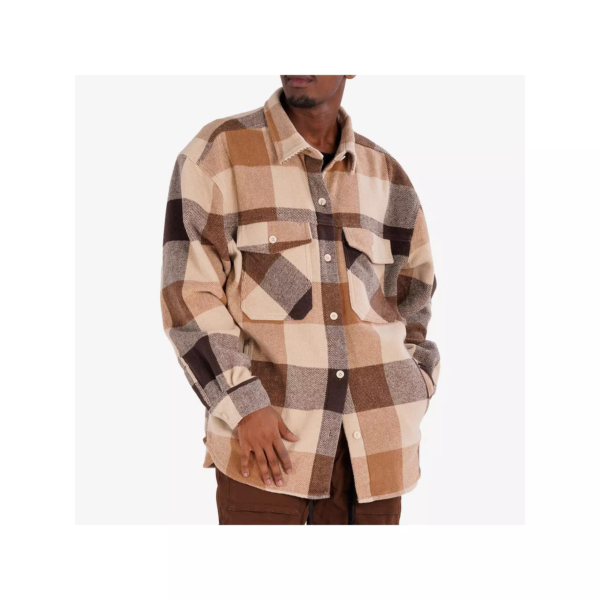 Men's Caliber Denim Co. Lumber Jack Plaid Flannel Shacket, Size: XL, Green Product Image