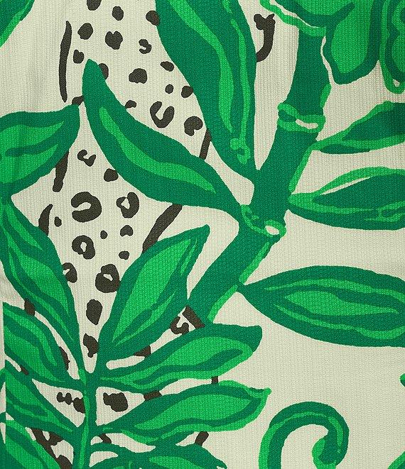 Lilly Pulitzer Mila Fiddle Leaf Print Crew Neck Sleeveless Shift Dress Product Image