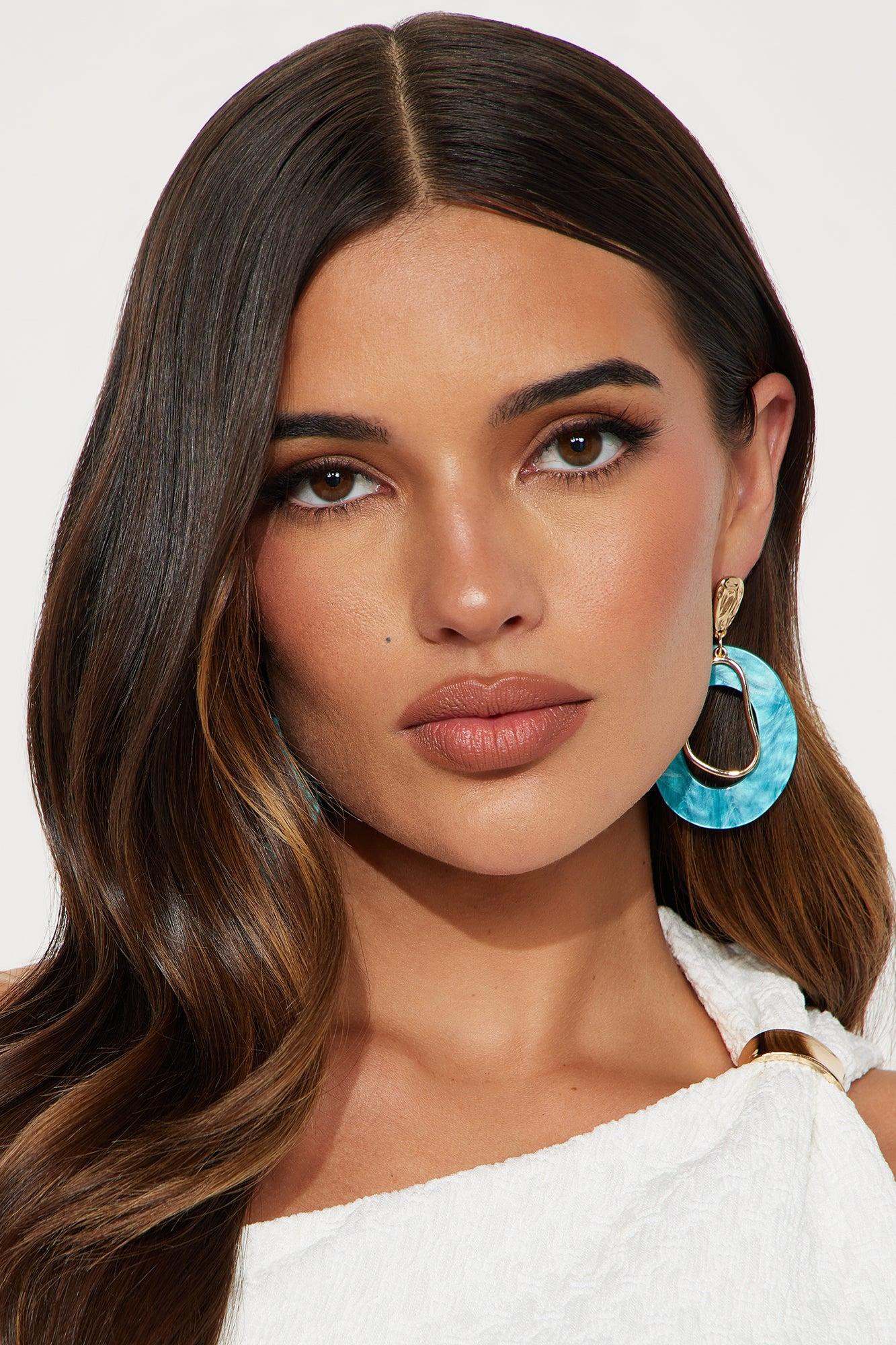 Calm As The Ocean Statement Drop Earrings - Blue/combo Product Image
