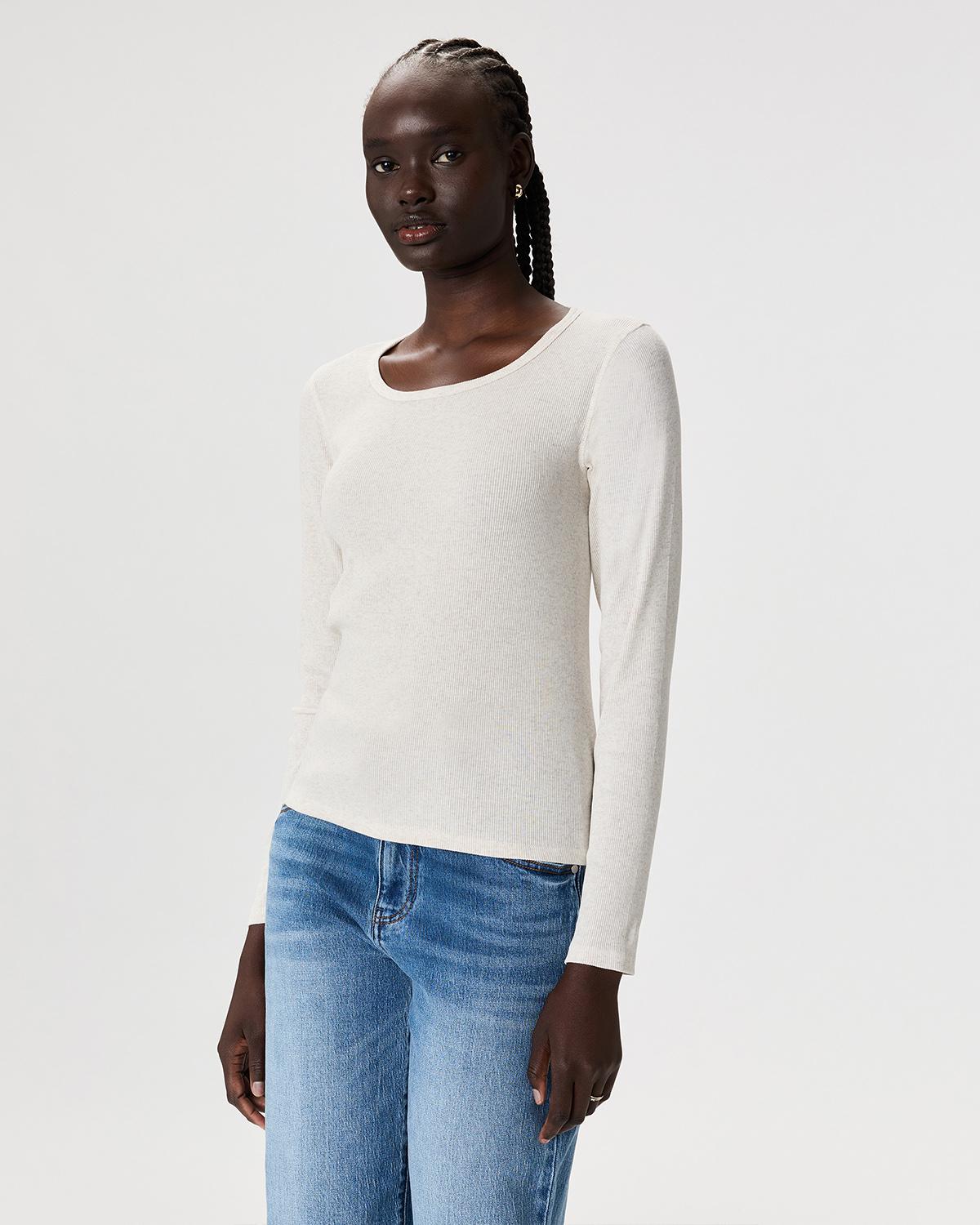 Quince | Women's Micro-Rib Long Sleeve T-Shirt Size XS, Organic Cotton Product Image