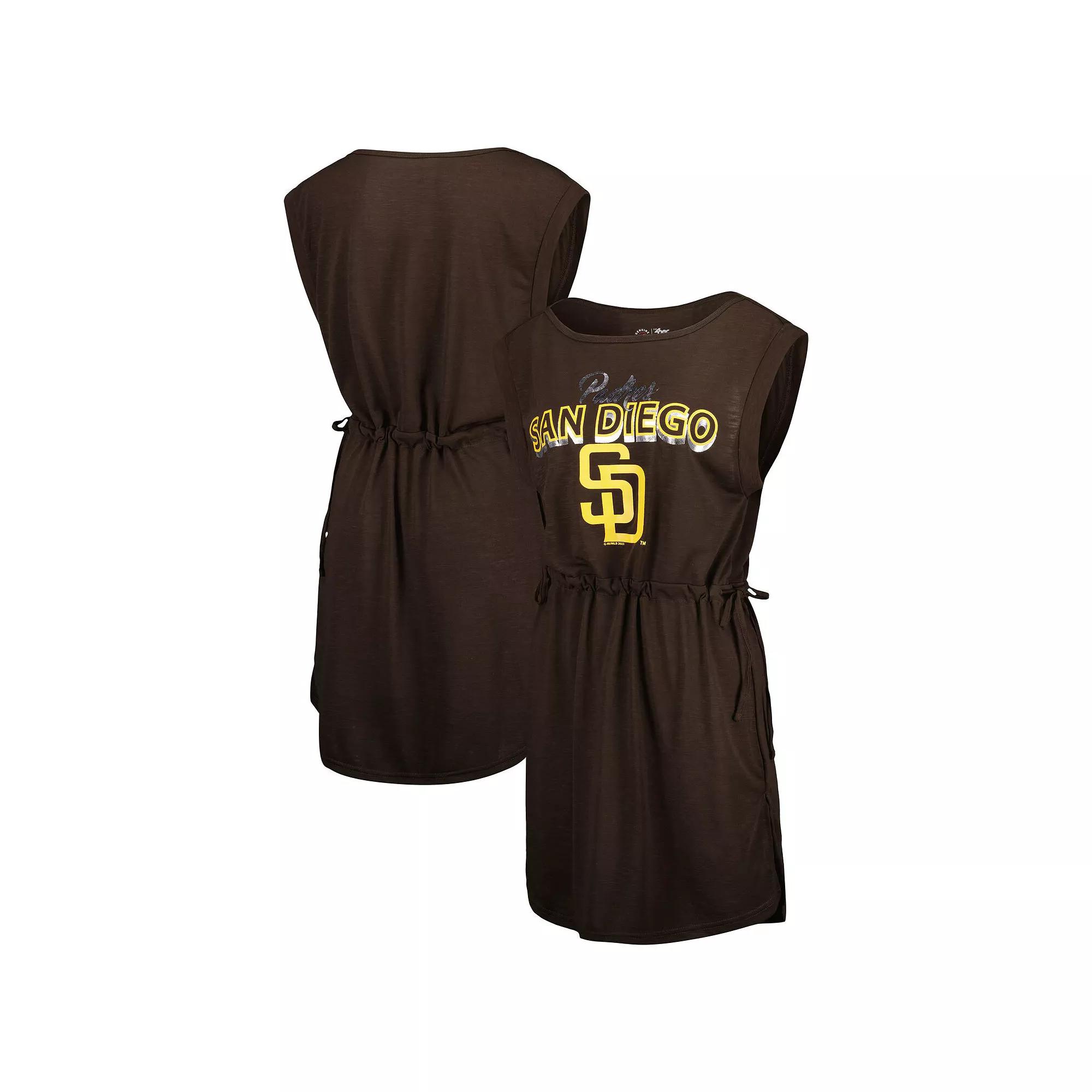 Women's G-III 4Her by Carl Banks Brown San Diego Padres G.O.A.T Swimsuit Cover-Up Dress,  Product Image