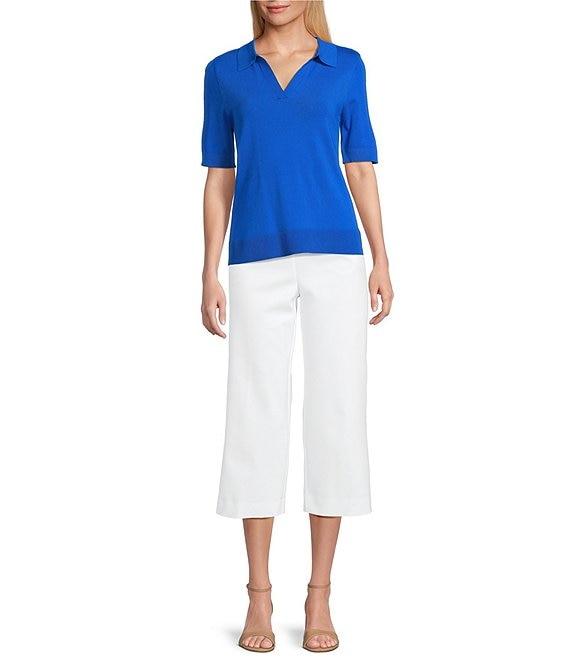 Investments Short Sleeve V-Neck Shirt Collar Top Product Image