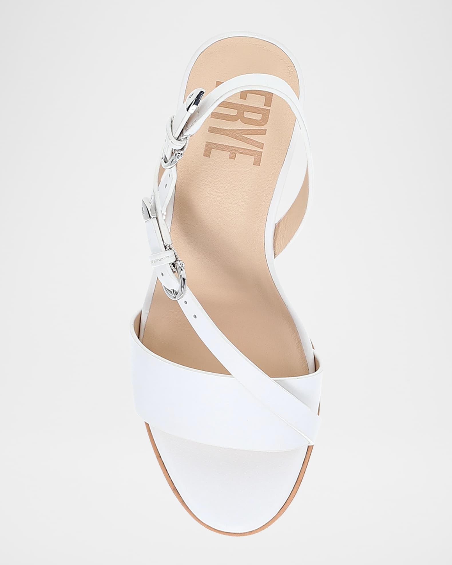 Rachel Leather Buckle Wedge Sandals Product Image