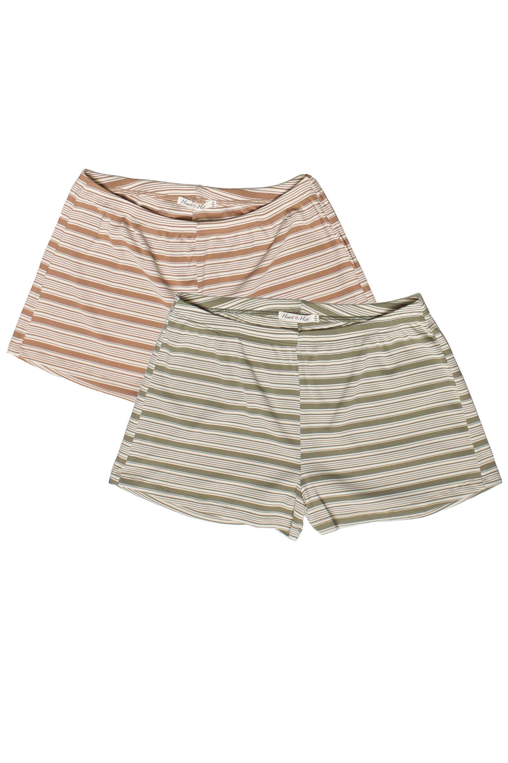 Striped Ribbed Shorts Product Image