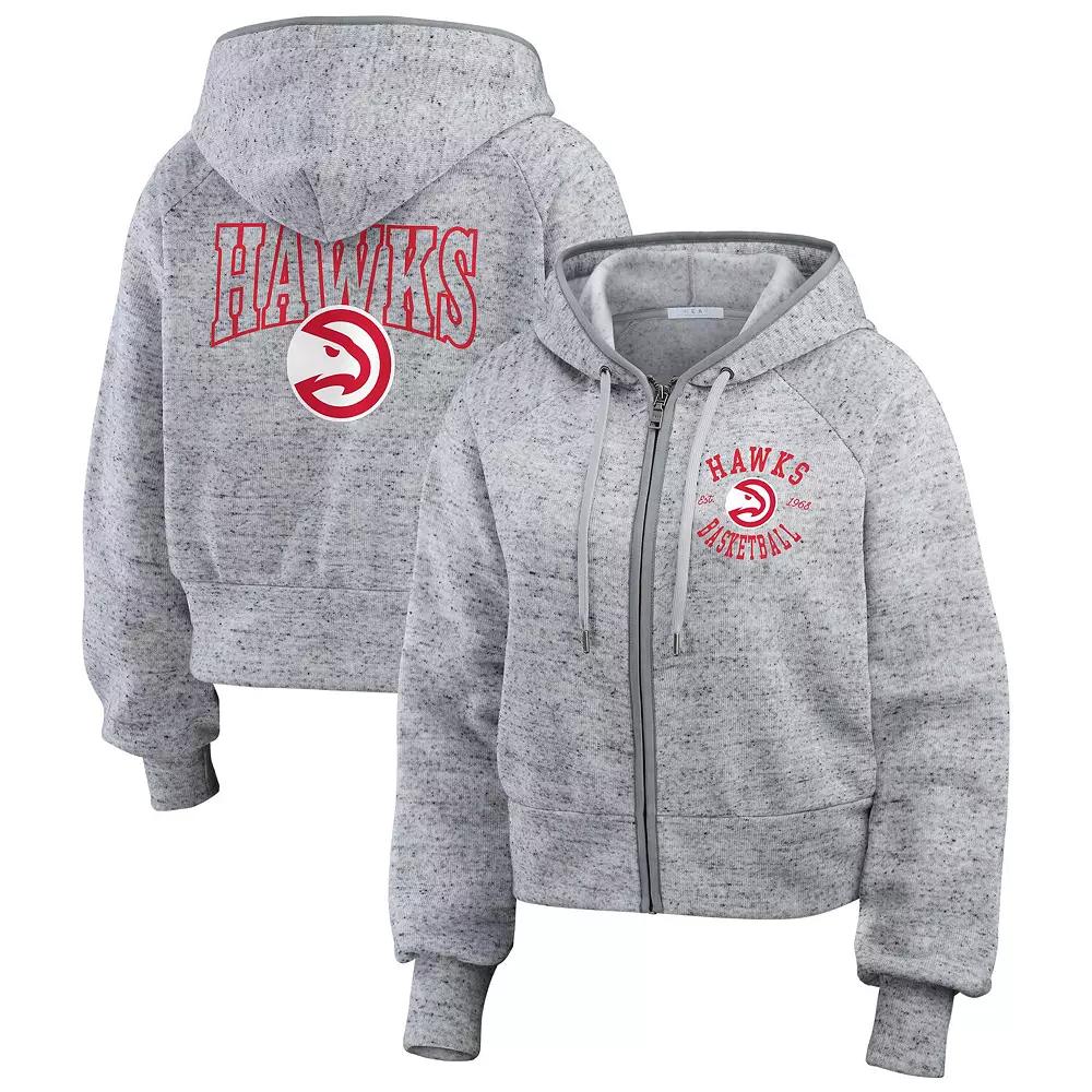 Women's WEAR by Erin Andrews Heather Gray Atlanta Hawks Speckled Radiator Full-Zip Hoodie,  Product Image