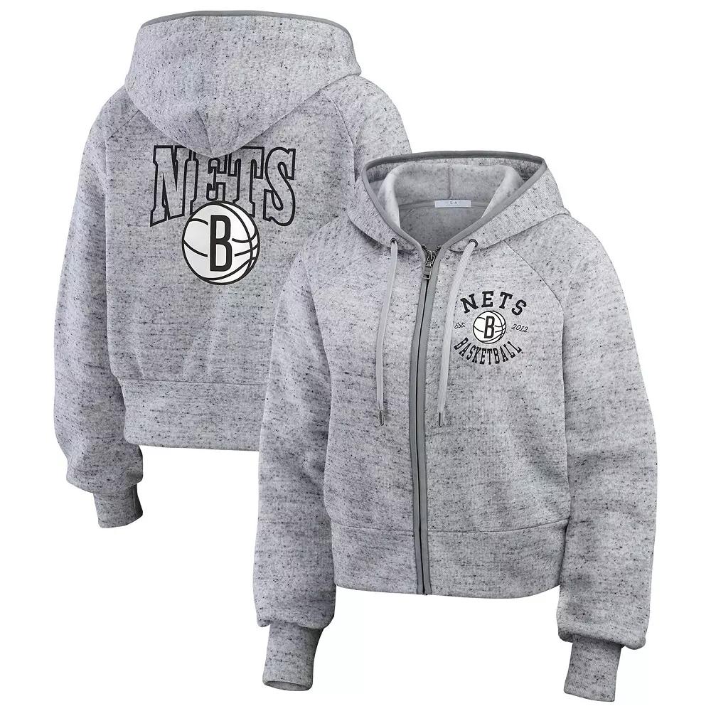 Women's WEAR by Erin Andrews Heather Gray New Orleans Pelicans Speckled Radiator Full-Zip Hoodie,  Product Image
