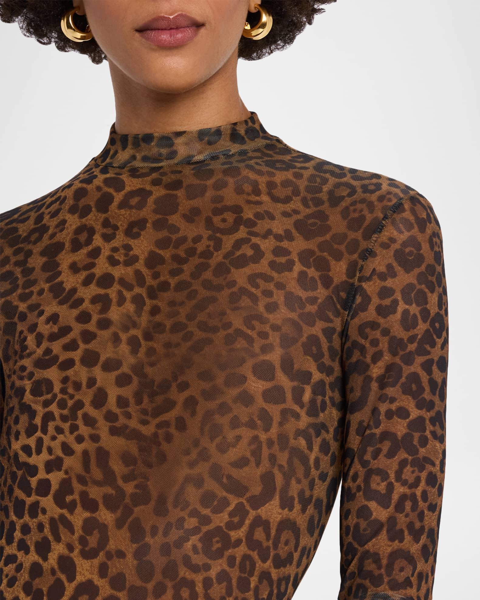 Leopard-Print Mesh Bodysuit Product Image