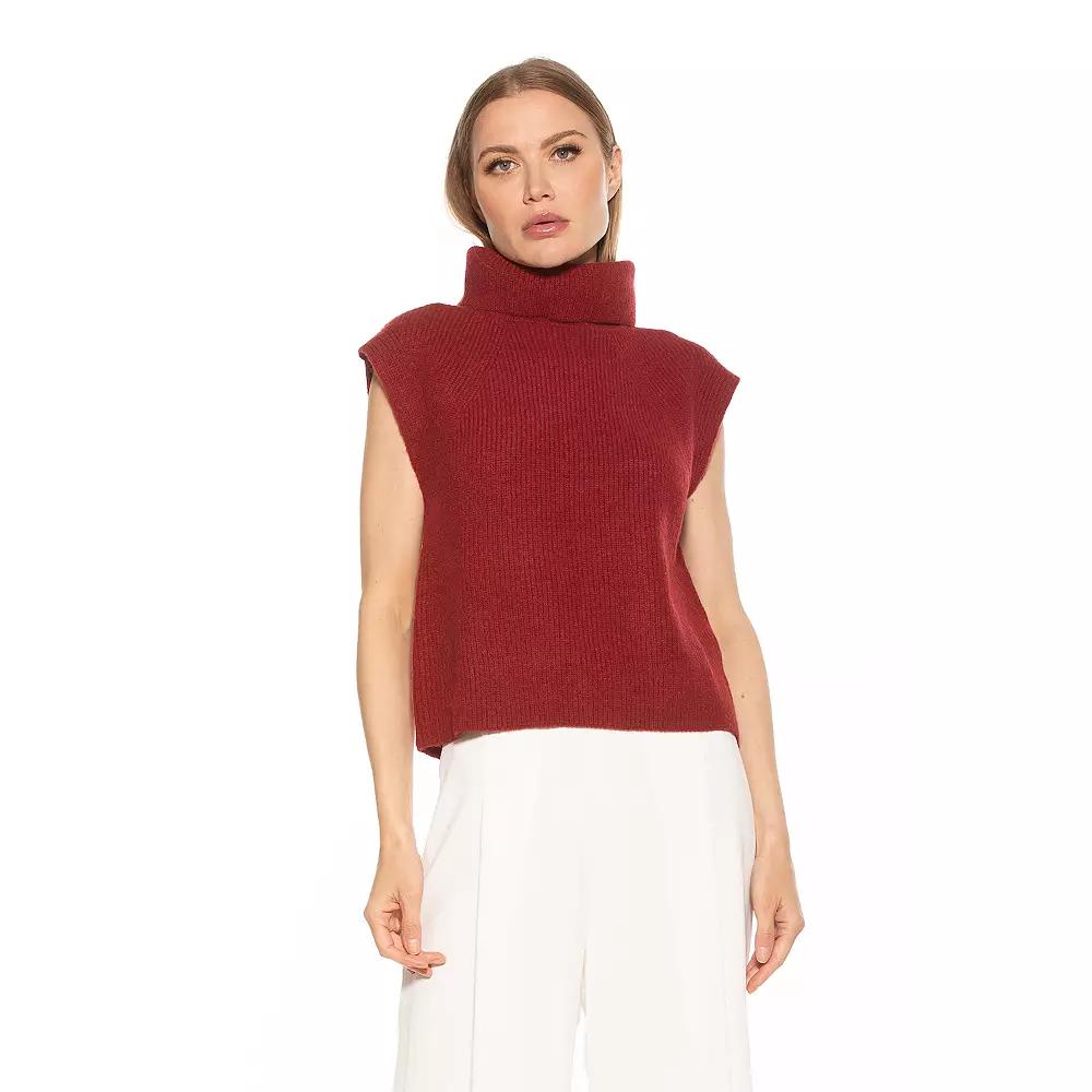 Women's ALEXIA ADMOR Jaylani Ribbed Knit Turtleneck Sweater Vest,  Product Image