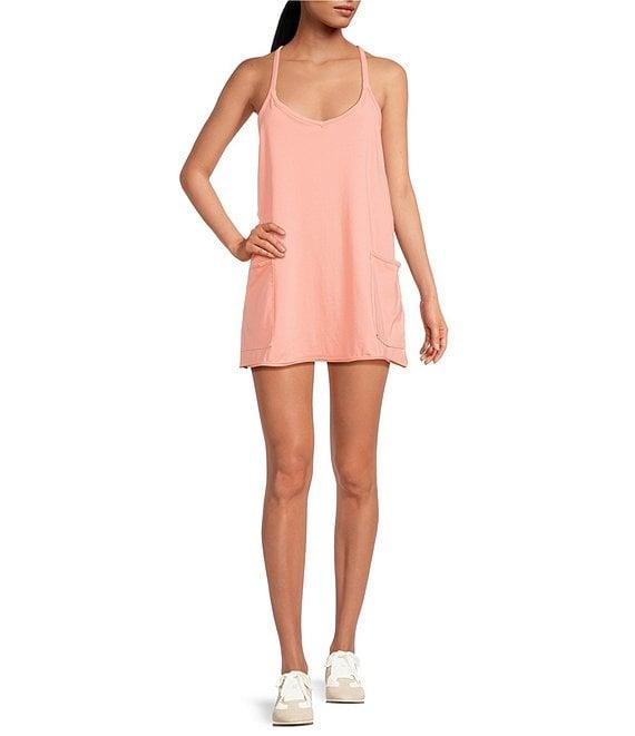 Free People FP Movement Hot Shot Scoop Neck Sleeveless Patch Pocket Mini Dress Product Image