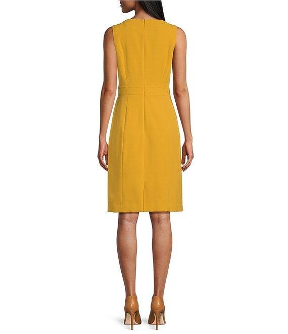 Kasper Stretch Stretch Crepe Crew Neckline Sleeveless Sheath Dress Product Image