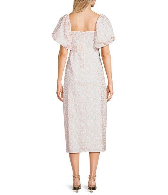 GB Embroidered Floral Print Midi Dress Product Image