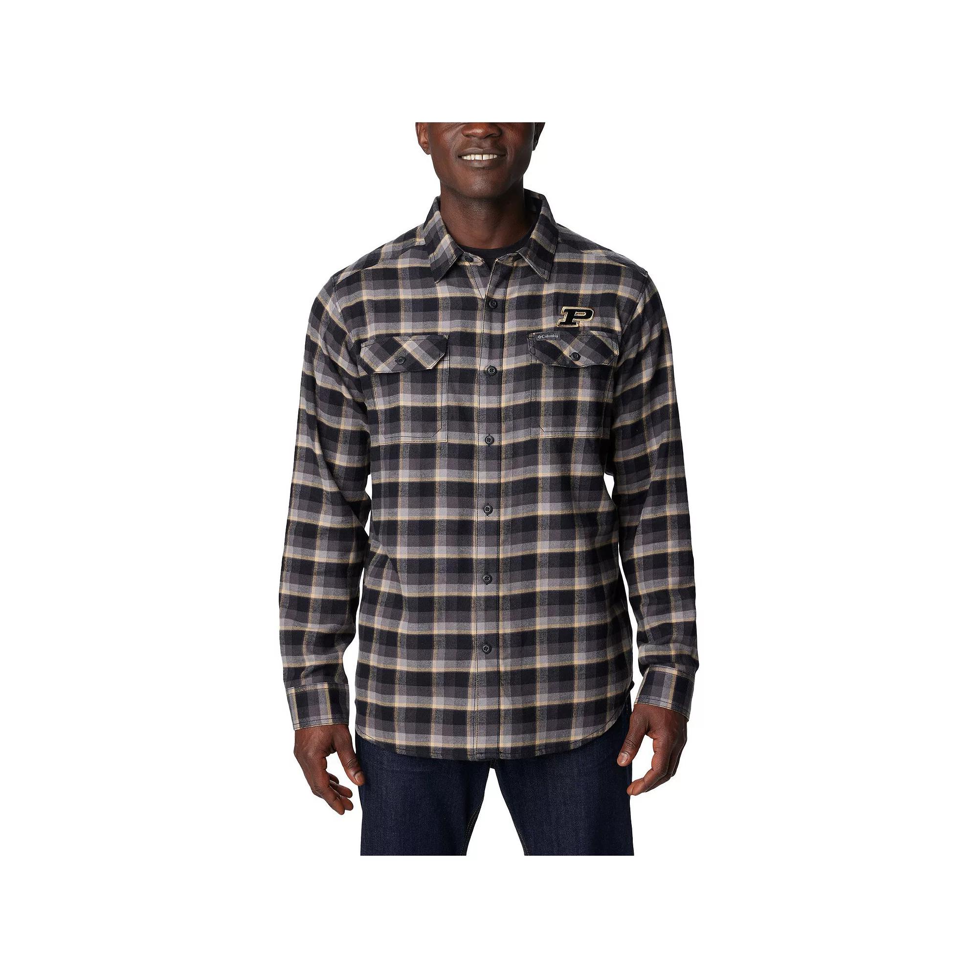 Columbia  Black Purdue Boilermakers Flare Gun Flannel Long Sleeve Shirt, Men's, Size: 2XL Product Image