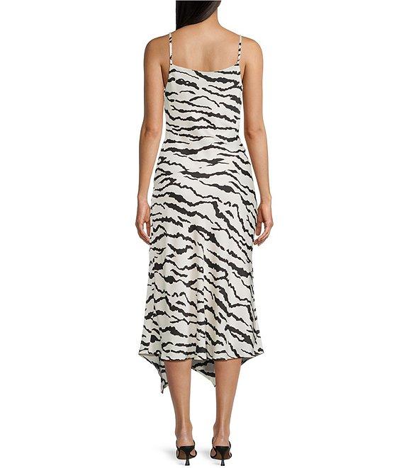 I.N. San Francisco Zebra Print Drape Neck Slip Dress Product Image