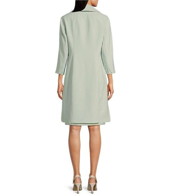 Anne Klein Peak Lapel Notch Collar Long Sleeves Topper Urban Stretch Jacket Product Image